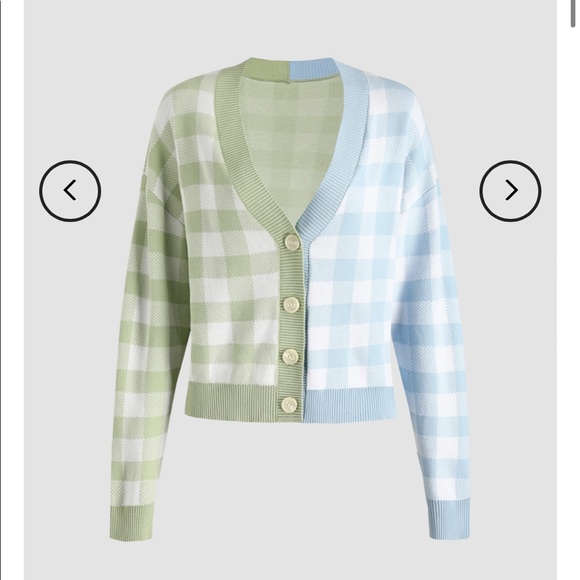 Cider Sweaters - NWT Cider Two Tone Check Pattern Cardigan
